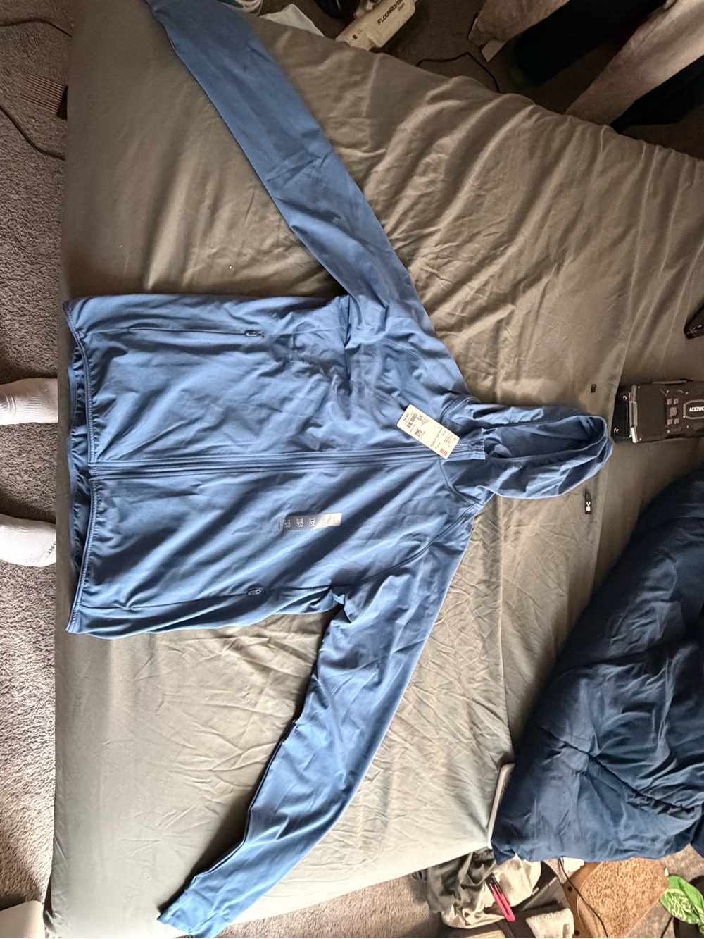 Uniqlo Men's Light Blue Hooded Zip Jacket